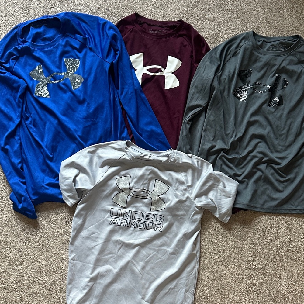 Under Armour Boy's Active Shirts - Blue, Maroon, Gray, White